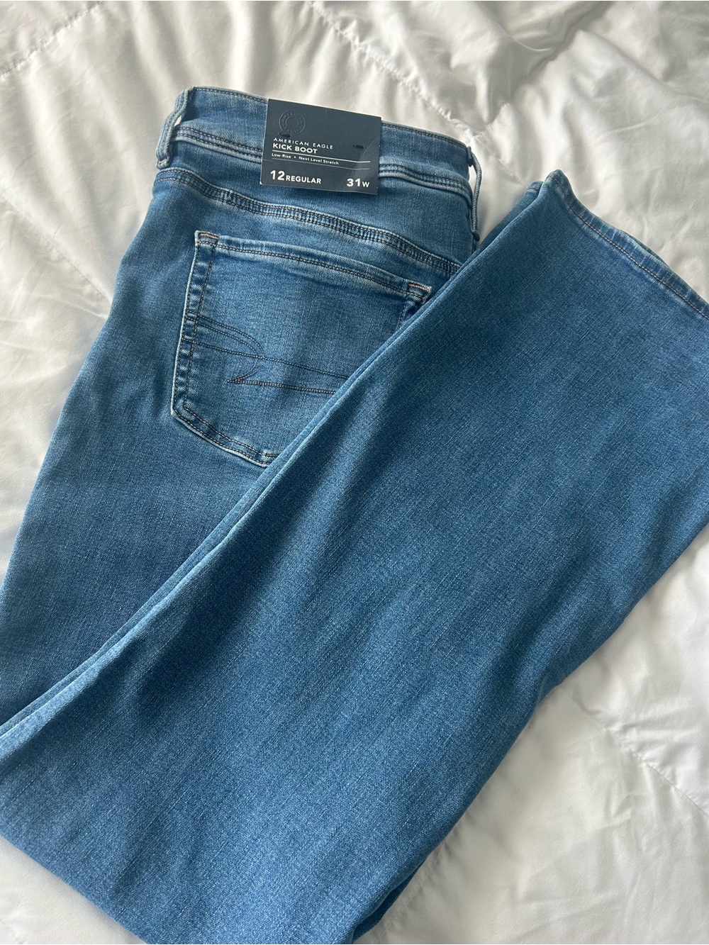 American Eagle Outfitters Blue Kick Boot Jeans